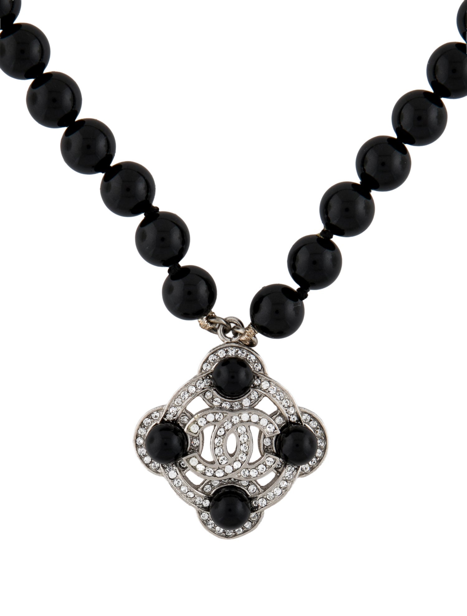 Chanel Resin & Strass CC Bead Strand Necklace